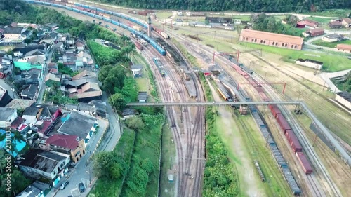 Lookover old train station and railroad in Brazil photo