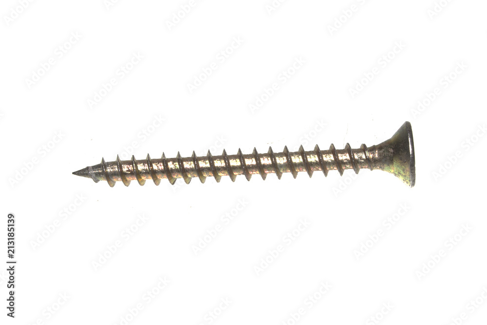 wood screw isolated on white background wood screw isolated on white background