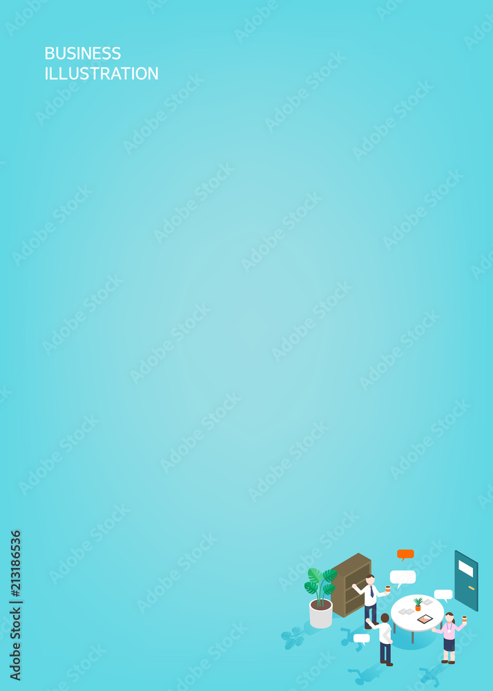 Set of business characters working in office. Set of business characters working in office.