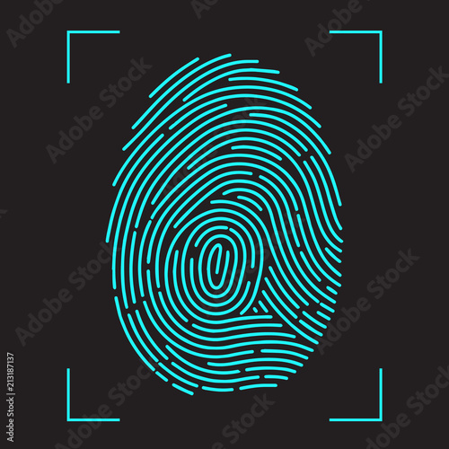 Finger-print Scanning Identification System. photo