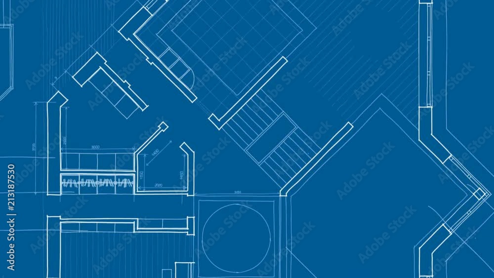 Architecture design: blueprint plan - vector illustration of a plan modern residential building / technology, industry, business concept illustration: real estate, building, construction, architecture