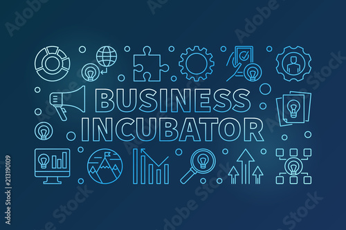 Business Incubator blue horizontal vector creative banner