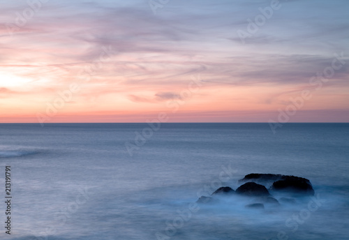 Sunrise Foggy rocks