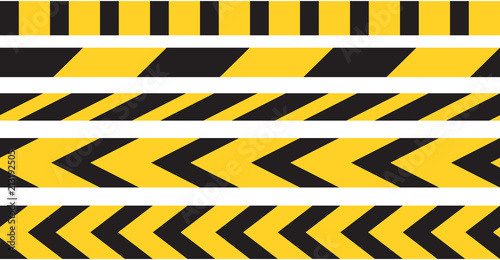 Caution tape border vector.
