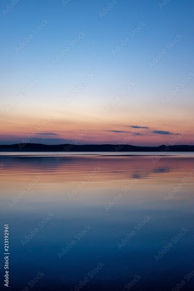 balance of the sunset at Balaton lake in summer