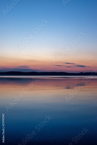 balance of the sunset at Balaton lake in summer