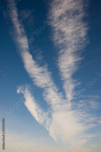 White clouds in summer blue sky photo