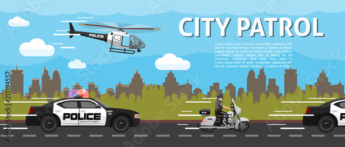 Flat Police City Patrol Template