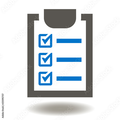 Check list with checkmark icon. Checklist verification Sign. Compliance logo. Clip board with check marks illustration. Voting, exam, reconciliation, test symbol.