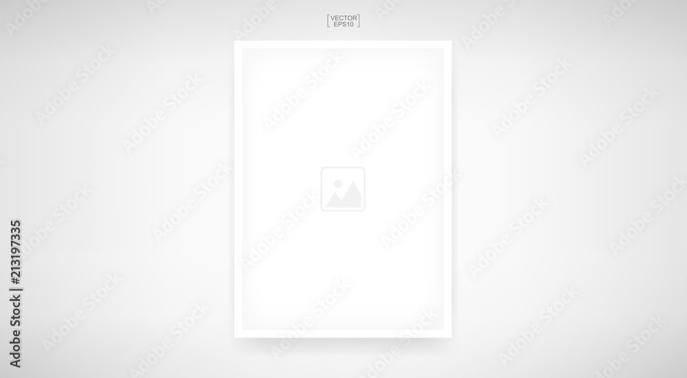 Empty photo frame or picture frame on white background. Background for artwork, photography, poster and banner product with area for copy space. Vector. Empty photo frame or picture frame on white background. Background for artwork, photography, poster and banner product with area for copy space. Vector.