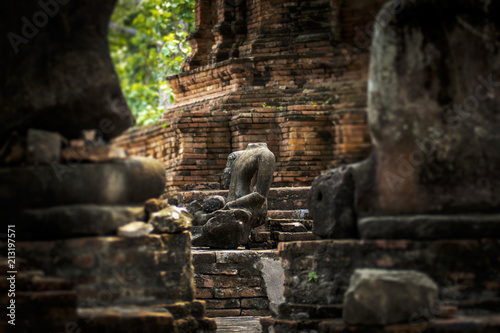 Image of ruin Buddha statue  Ayutthaya  Thailand.