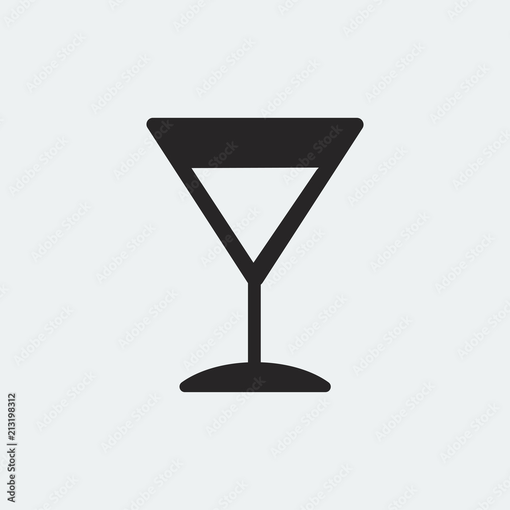 Martini cocktail glass icon illustration Martini cocktail glass icon illustration
