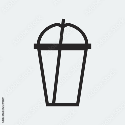 Empty plastic cup icon illustration