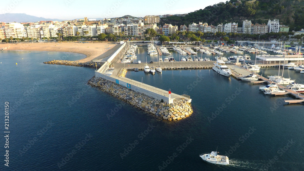 Port of Blanes, Costa Brava, Spain, aerial view