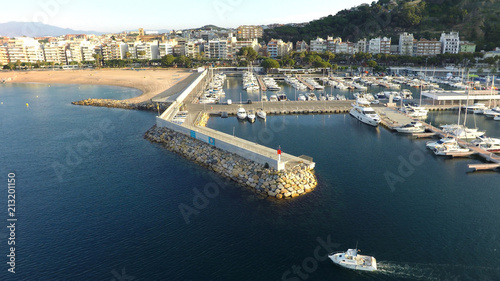 Port of Blanes, Costa Brava, Spain, aerial view