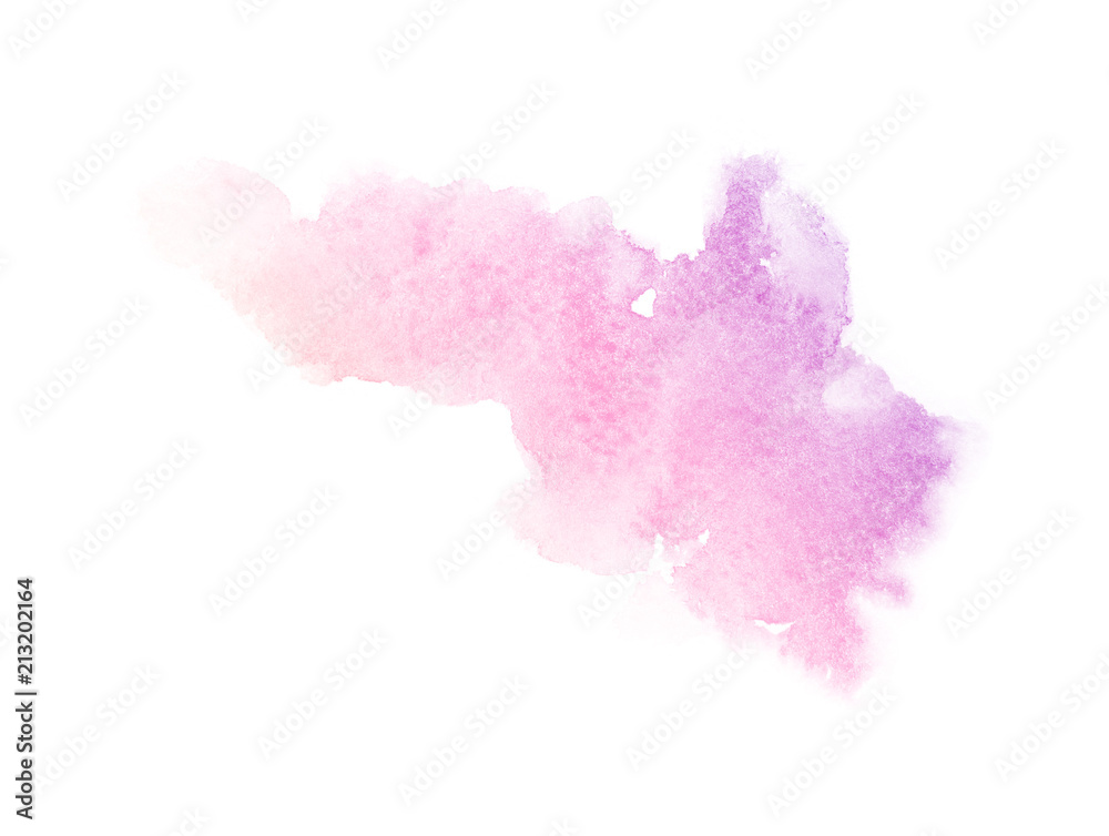 spectrum watercolor splash background isolated on white, for text,tag, logo, design. color like pink, violet, magenta, purple
