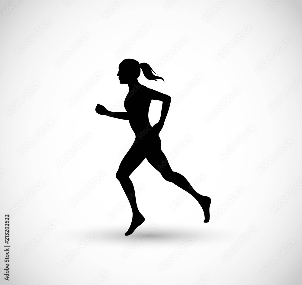 Woman running vector