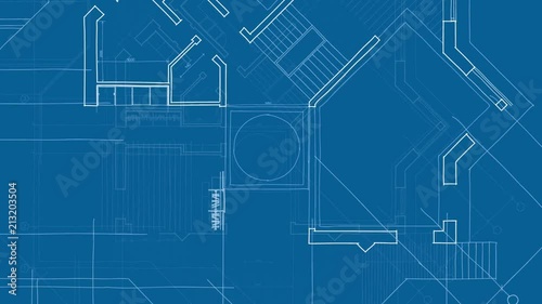 Architecture design: blueprint plan - vector illustration of a plan modern residential building / technology, industry, business concept illustration: real estate, building, construction, architecture