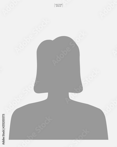 Woman icon for picture profile. Female icon. Human or people sign and symbol for template design. Vector.