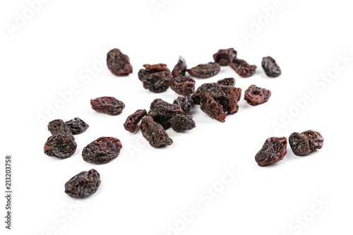Dark raisins isoalted on white background
