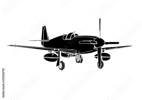 Fototapeta Naklejka Na Ścianę i Meble -  silhouette of airplane vector
