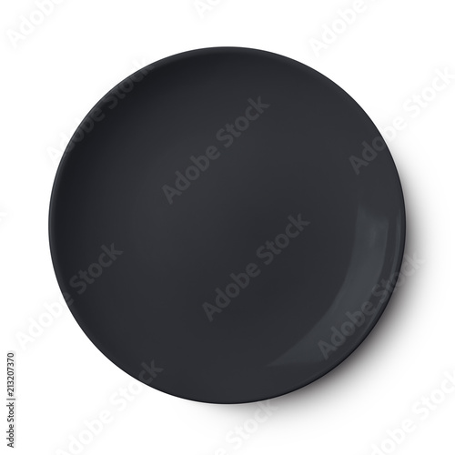 Simple black circular plate with clipping path