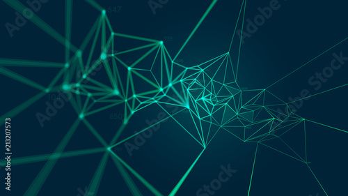 Network connection plexus structure forming a geometric pattern, Abstract vector background