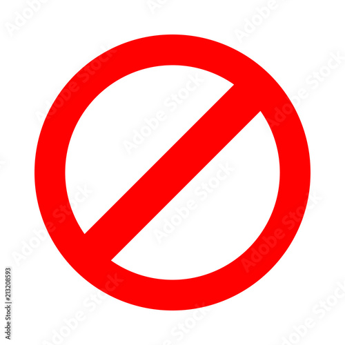 Symbol or sign stop. Red warning icon without symbols isolated on white background. Abstract vector illustration. 