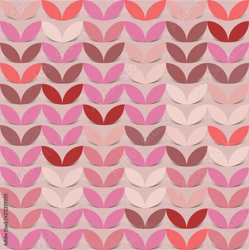 Tapety Retro giometryczne bezszwowe wektor koła różowy papier kiełkować streszczenie modny wzór do pakowania, tkaniny, tkaniny, rzemiosła