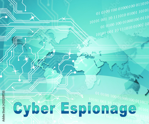 Cyber Espionage Criminal Cyber Attack 2d Illustration photo