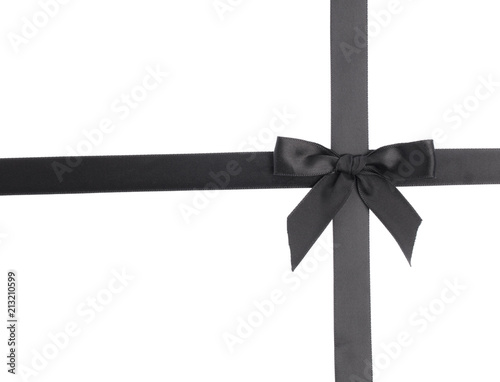 Single Black Bow isolated on white background photo