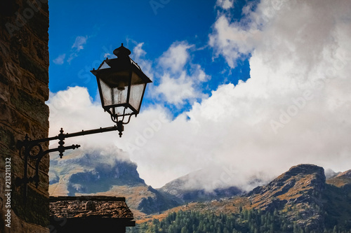 sky and mountain in italy photo