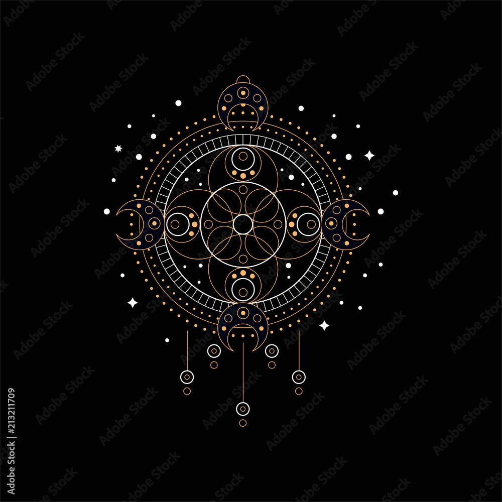 Dream trap, traditional American Indian ethnic symbol vector Illustration  on a black background Stock Vector | Adobe Stock