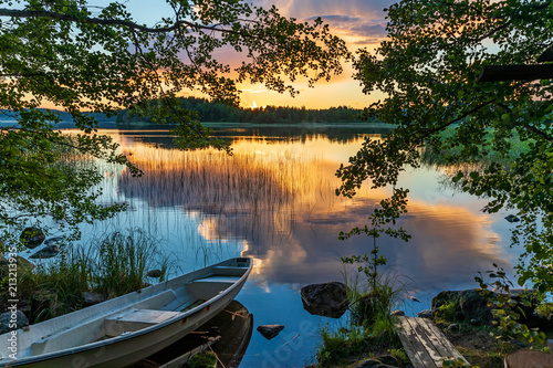 Midsummer midnight in Southern Finland photo