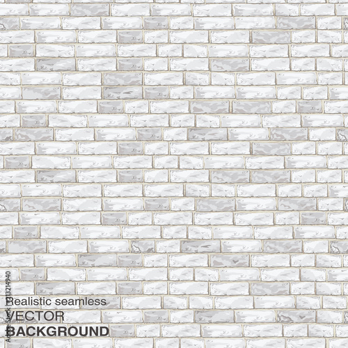 Old light brick wall. Seamless vector texture for continuous replicate