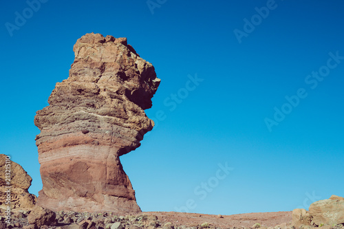 Roque Cinchado unique rock formation Teide National Park  Tenerife  Canary Islands  Spain.