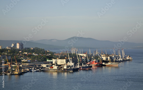 Golden Horn bay in Vladivostok. Russia