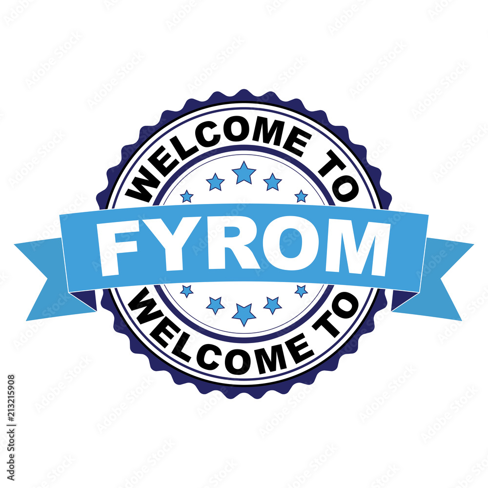 Fototapeta premium Welcome to FYROM blue black rubber stamp illustration vector on white background