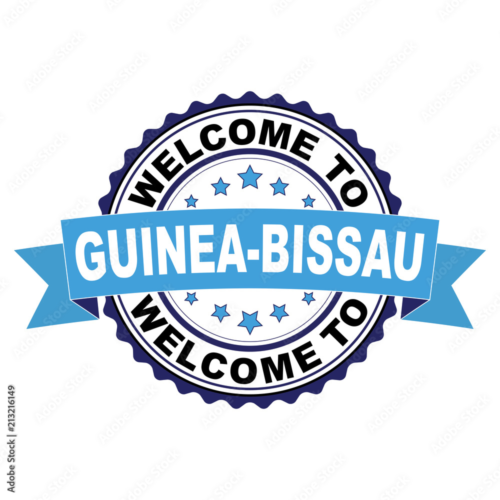 Welcome to Guinea-Bissau blue black rubber stamp illustration vector on white background Welcome to Guinea-Bissau blue black rubber stamp illustration vector on white background