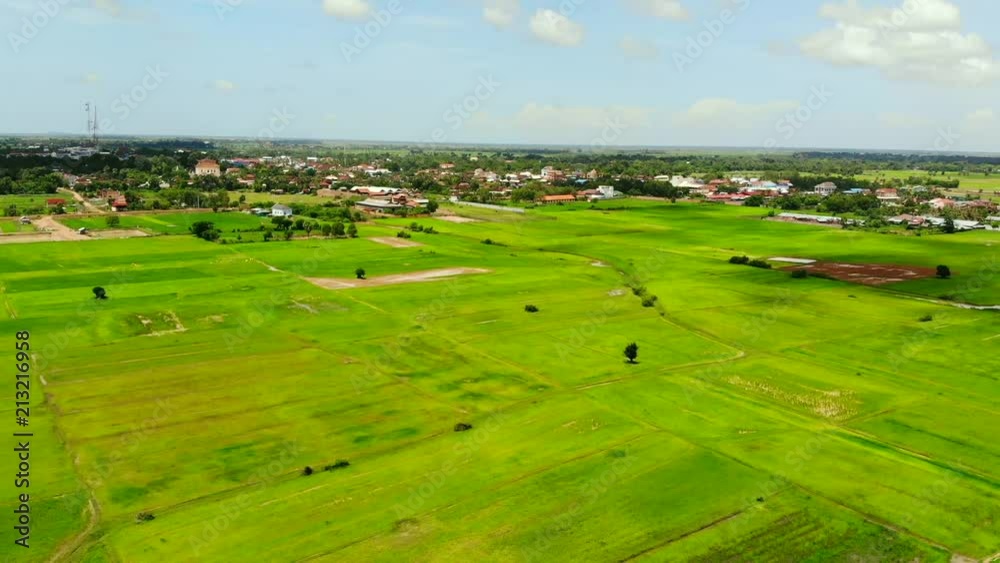 Aerial view of Farm and Fields, Cambodia Aerial view of Farm and Fields, Cambodia