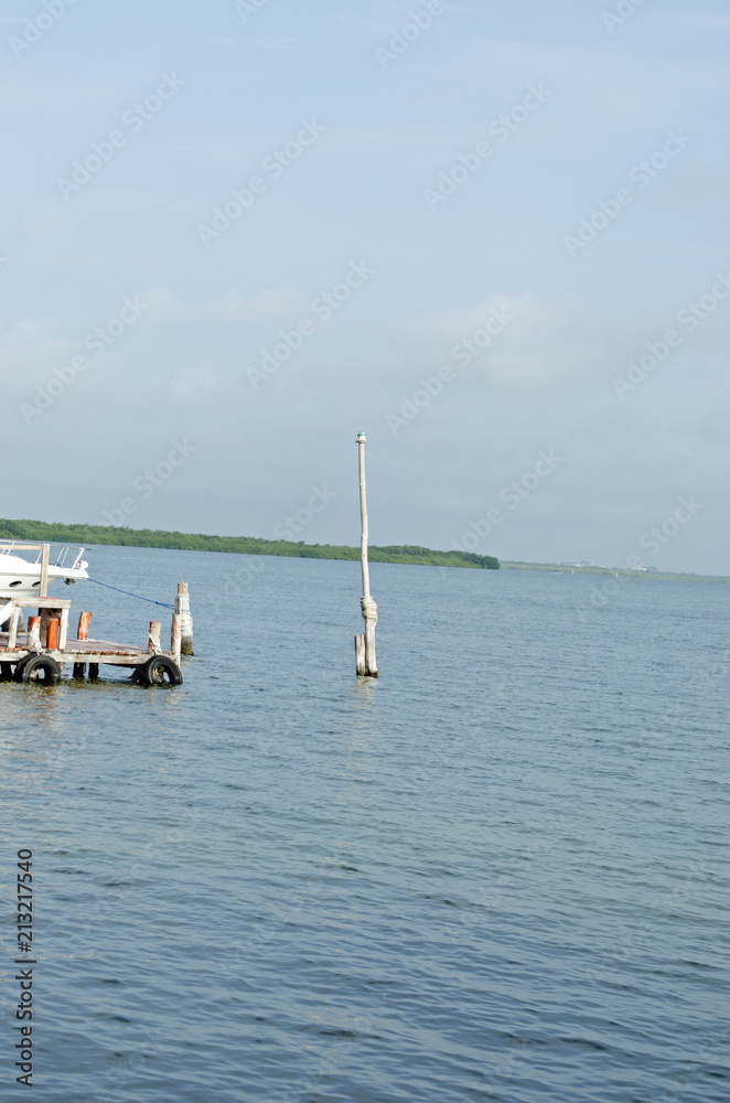 Marina view with water , walkway and boats. Mexico, Marina view with water , walkway and boats. Mexico,