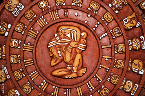 Circular mayan calendar mexico. Background, dates