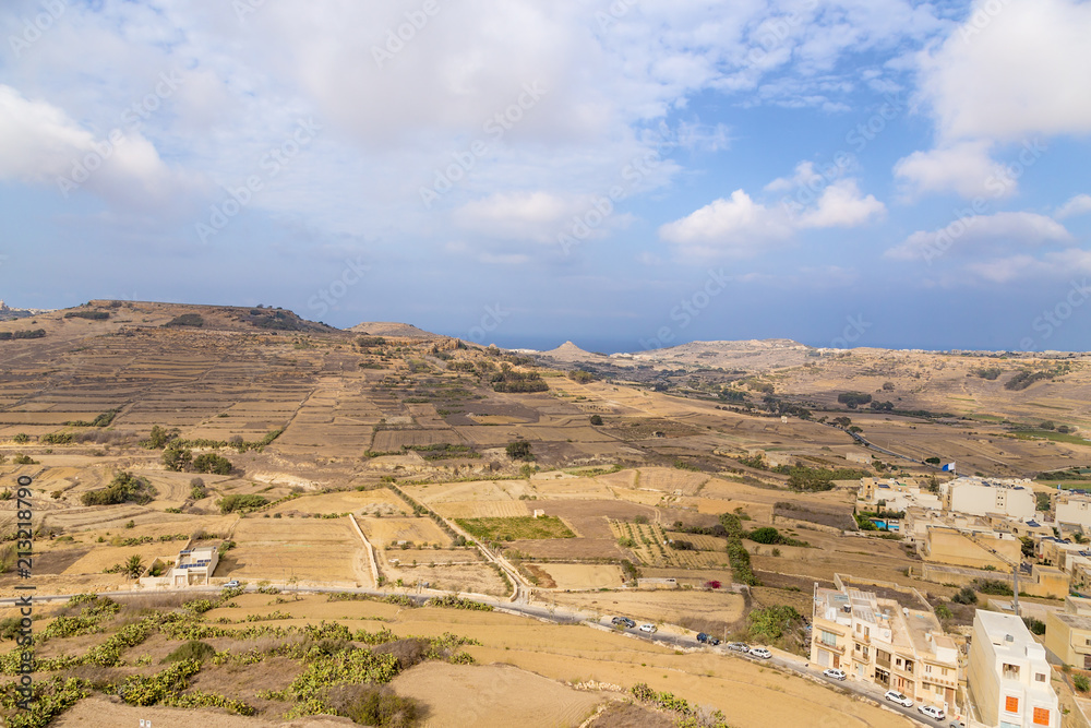 Victoria, the island of Gozo, Malta. Scenic view from the height of the Citadel