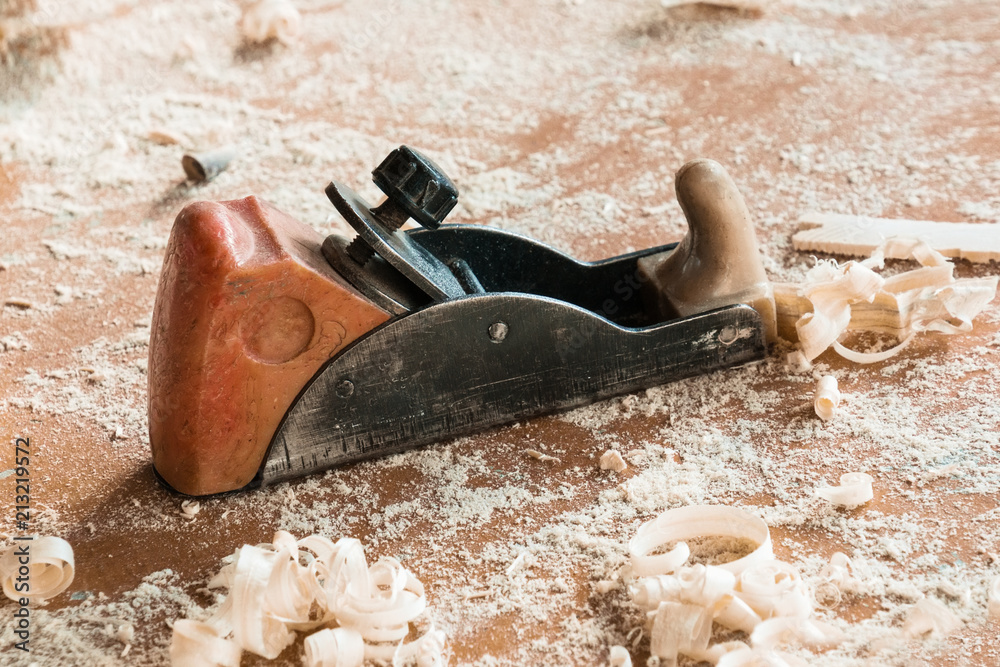 Old traditional carpentry tools with 