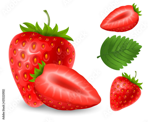 Set of strawberry berries