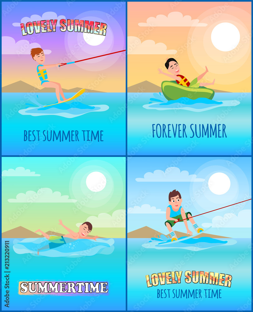 Best Summer Time Collection Vector Illustration