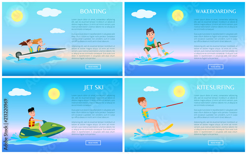 Boating and Wakeboarding, Jet Ski and Kitesurfing © robu_s
