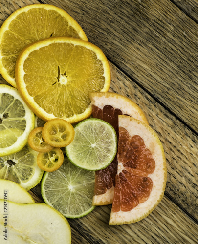 sliced fruit on wooden board