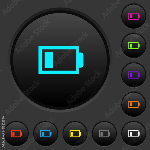 Low battery with one load unit dark push buttons with color icons