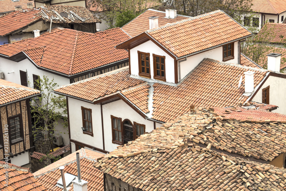 traditional Turkish houses in Ankara, Turkey.